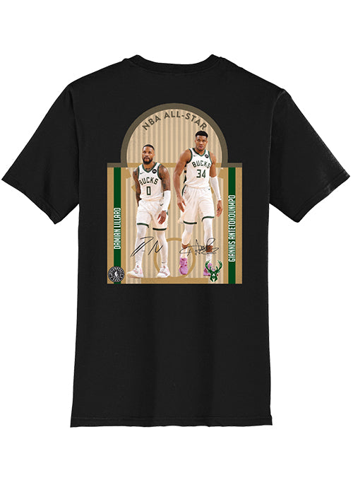 2024 All-Star Damian Lillard & Giannis Antetokounmpo Milwaukee Bucks T-Shirt-back 