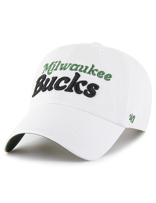 Women's '47 Brand Pensacola Arena Clean Up Milwaukee Bucks Adjustable Hat-angled left