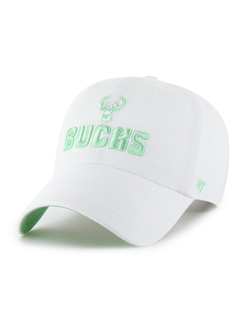 Women's '47 Brand Milwaukee Bucks Luminance Clean Up Adjustable Hat- angled left