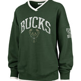 Women's '47 Brand Milwaukee Bucks Wax Pack Daze Crewneck Sweatshirt-front