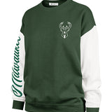 Women's '47 Brand Andie Double Arena Milwaukee Bucks Crewneck Sweatshirt-front