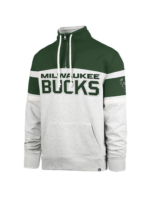 '47 Brand Milwaukee Bucks Bay Ridge Arena 1/4 Zip Sweatshirt-front