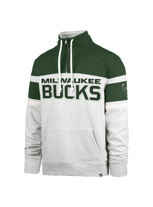 '47 Brand Milwaukee Bucks Bay Ridge Arena 1/4 Zip Sweatshirt-front