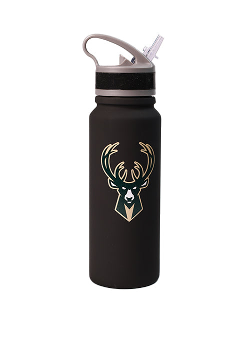 Logo Brands 25oz Milwaukee Bucks Flip Straw Water Bottle