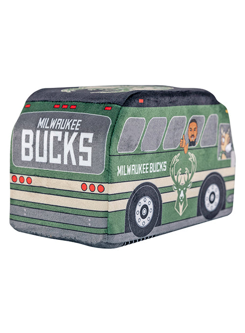 Uncanny Brands Milwaukee Bucks 8'' Giannis and Damian Bus Plush Toy-back, angled right 