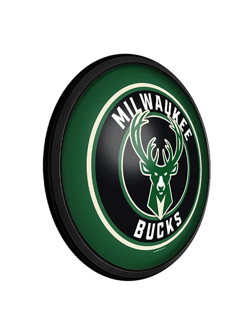 The Fan-Brand Milwaukee Bucks Round Slimline Lighted Wall Sign-side