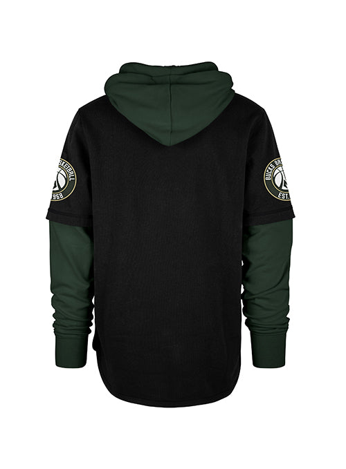 '47 Brand Shortstop Black Milwaukee Bucks Hooded Sweatshirt-back