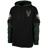 '47 Brand Shortstop Black Milwaukee Bucks Hooded Sweatshirt-front