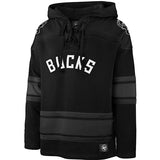 '47 Brand Anthracite Milwaukee Bucks Hooded Lacer Sweatshirt-front