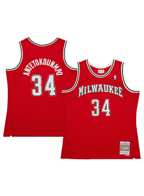 Mitchell & Ness HWC '14 Giannis Antetokounmpo Milwaukee Bucks Swingman Jersey-collage