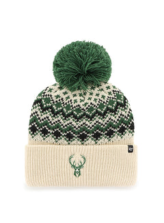 Women's '47 Brand Milwaukee Bucks Elsa Pom Cuff Knit Hat-front