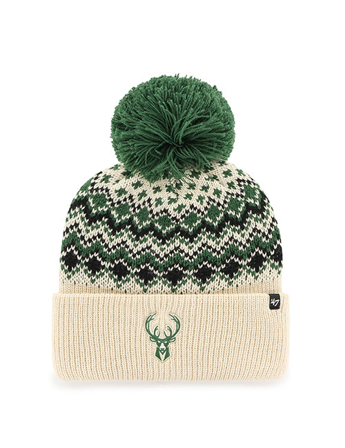 Women's '47 Brand Milwaukee Bucks Elsa Pom Cuff Knit Hat-front