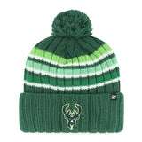 Women's '47 Brand Striped Pom Milwaukee Bucks Cuff Knit Hat