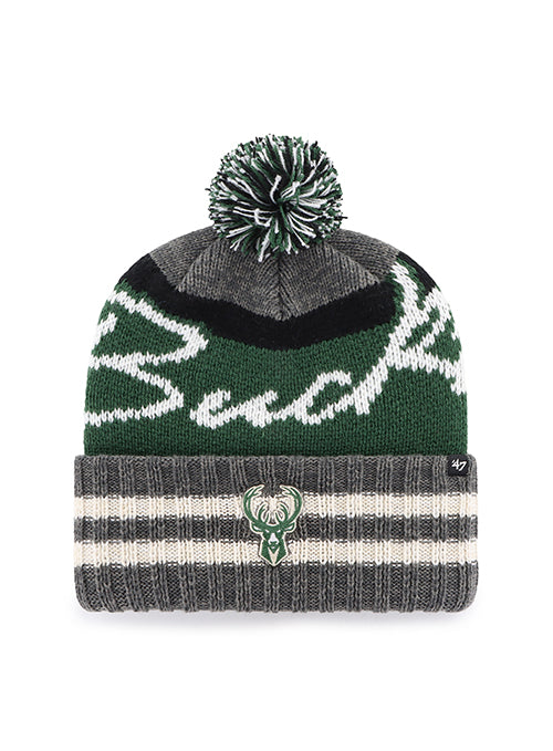 '47 Brand Hyperbolic Pom Cuff Milwaukee Bucks Knit Hat-front