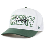 '47 Brand Hitch Lineman White Milwaukee Bucks Adjustable Hat-angled left