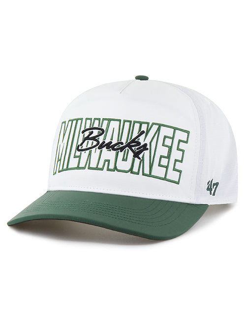 '47 Brand Hitch Lineman White Milwaukee Bucks Adjustable Hat-angled left