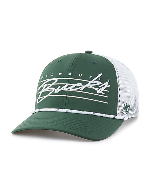 '47 Brand Milwaukee Bucks Downburst Trucker Adjustable Hat-angled left