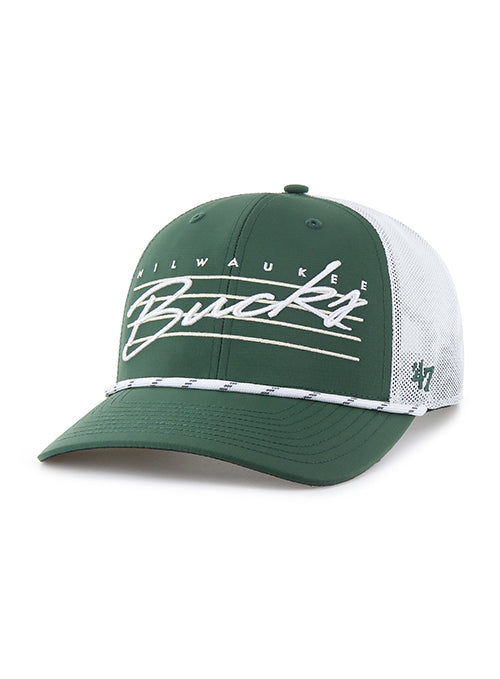 '47 Brand Milwaukee Bucks Downburst Trucker Adjustable Hat-angled left