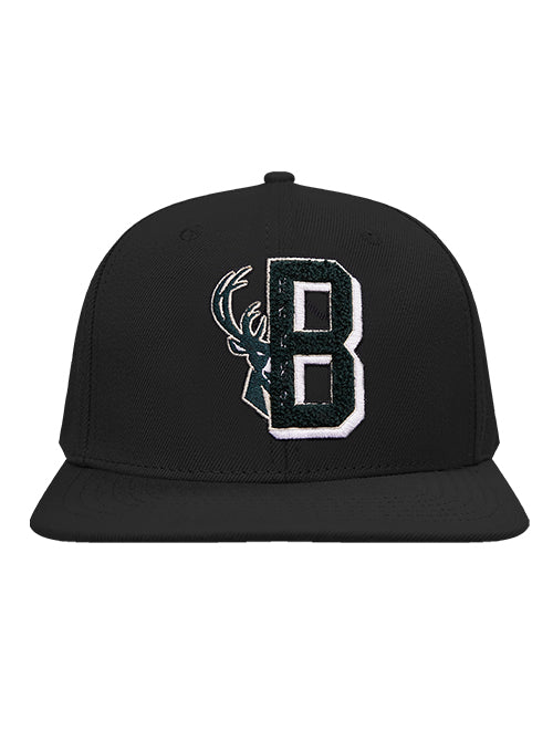 Pro Standard Mash Up Wool Milwaukee Bucks Snapback Hat-front