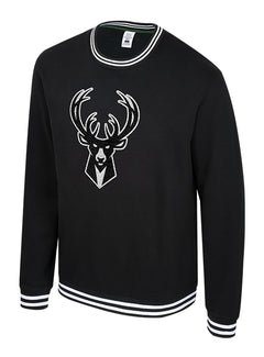 Stadium Essentials Chenille Club Level Milwaukee Bucks Crewneck Sweatshirt-front