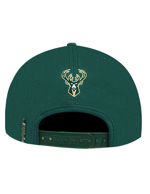 Pro Standard Wingspan Milwaukee Bucks Forest Wool Snapback Hat-back