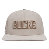 Pro Standard Wingspan Milwaukee Bucks Taupe Wool Snapback Hat-front