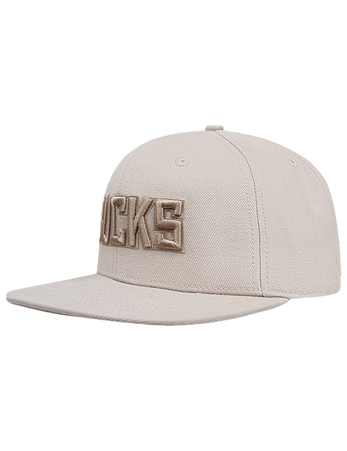 Pro Standard Wingspan Milwaukee Bucks Taupe Wool Snapback Hat-angled left