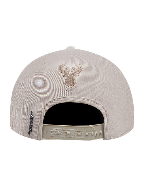 Pro Standard Wingspan Milwaukee Bucks Taupe Wool Snapback Hat-back