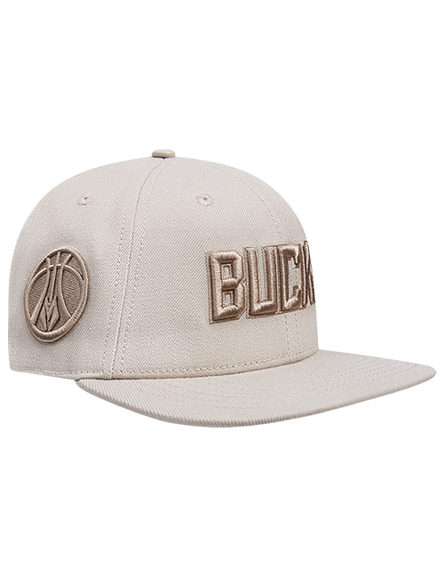 Pro Standard Wingspan Milwaukee Bucks Taupe Wool Snapback Hat-angled right