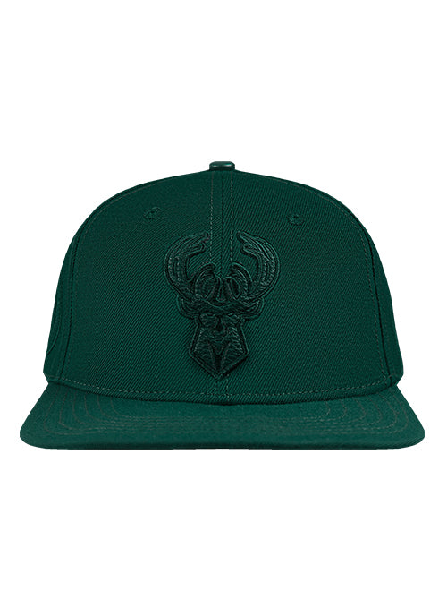 Pro Standard Triple Tonal Forest Milwaukee Bucks Snapback Hat-front