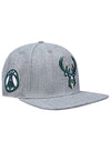 Pro Standard Klassische graue Icon Milwaukee Bucks Snapback-Kappe