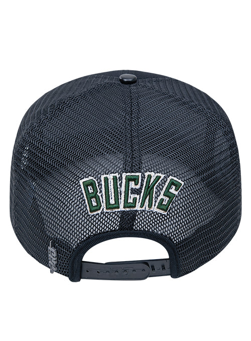 Pro Standard Classic Milwaukee Bucks Black Trucker Adjustable Hat-back