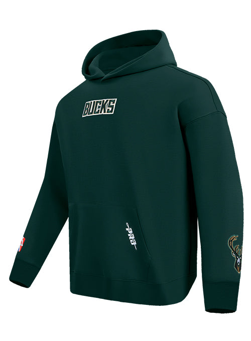 Pro Standard Wingspan Forest Milwaukee Bucks Hooded Sweatshirt-angled front