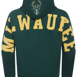 Pro Standard Wingspan Forest Milwaukee Bucks Hooded Sweatshirt-back