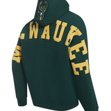 Pro Standard Wingspan Forest Milwaukee Bucks Hooded Sweatshirt-angled back