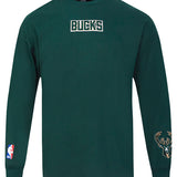 Pro Standard Wingspan Forest Drop Shoulder Milwaukee Bucks Long Sleeve T-Shirt-front