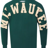 Pro Standard Wingspan Forest Drop Shoulder Milwaukee Bucks Long Sleeve T-Shirt-back