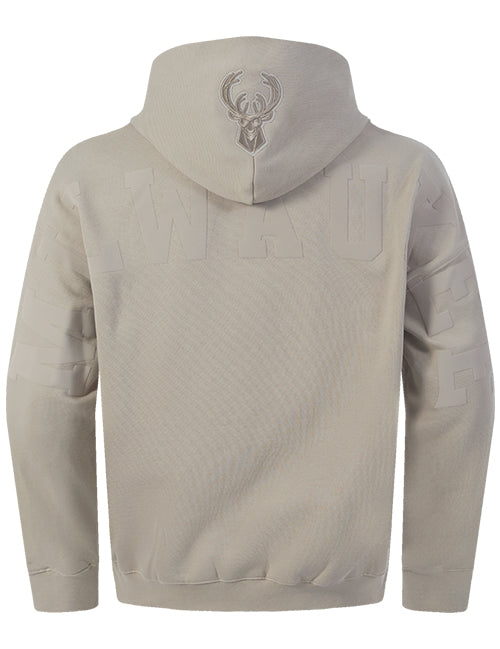 Pro Standard Wingspan Milwaukee Bucks Taupe Hooded Sweatshirt-back