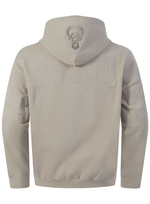 Pro Standard Wingspan Milwaukee Bucks Taupe Hooded Sweatshirt-back