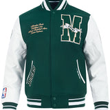 Pro Standard Pennants Milwaukee Bucks Varsity Jacket-front