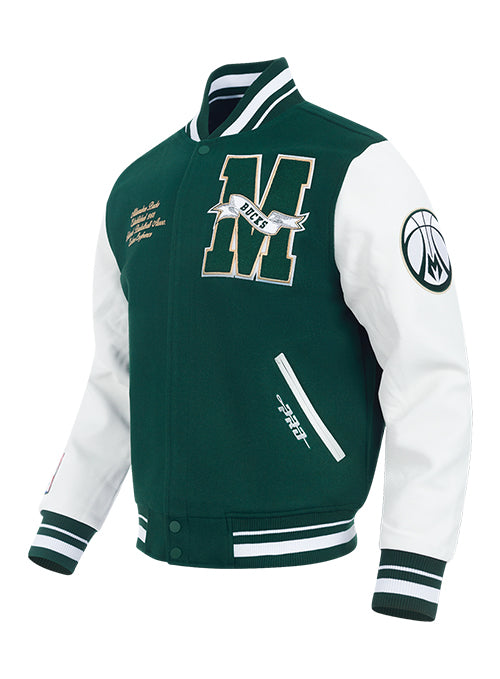 Pro Standard Pennants Milwaukee Bucks Varsity Jacket-angled front