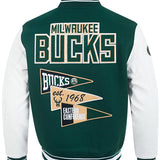 Pro Standard Pennants Milwaukee Bucks Varsity Jacket-back