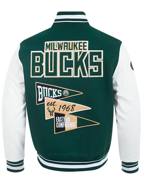 Pro Standard Pennants Milwaukee Bucks Varsity Jacket-back