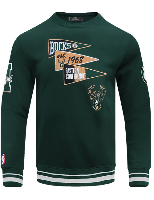 Pro Standard Pennants Milwaukee Bucks Crewneck Sweatshirt-front