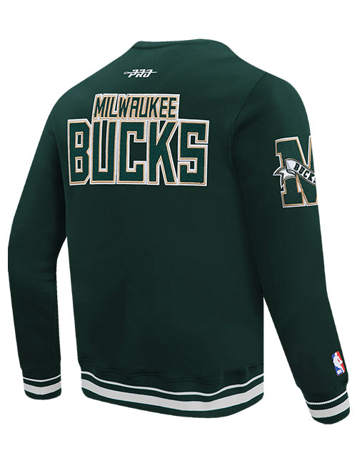 Pro Standard Pennants Milwaukee Bucks Crewneck Sweatshirt-angled back