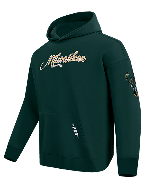 Pro Standard City Signature Milwaukee Bucks Hooded Sweatshirt-angled front 