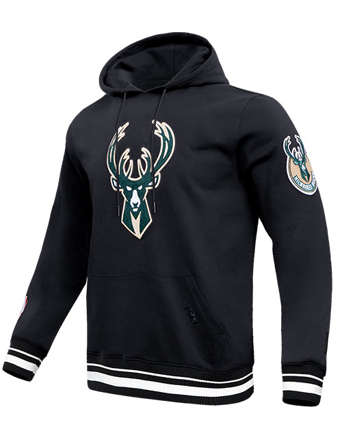 Pro Standard Retro Classic Milwaukee Bucks Hooded Sweatshirt-angled front