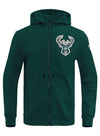 Pro Standard Classic Chenille Milwaukee Bucks Kapuzensweatshirt mit durchgehendem Reißverschluss 