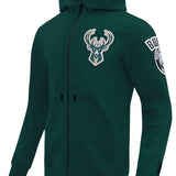 Pro Standard Classic Chenille Milwaukee Bucks Kapuzensweatshirt mit durchgehendem Reißverschluss 