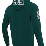 Pro Standard Classic Chenille Milwaukee Bucks Kapuzensweatshirt mit durchgehendem Reißverschluss 